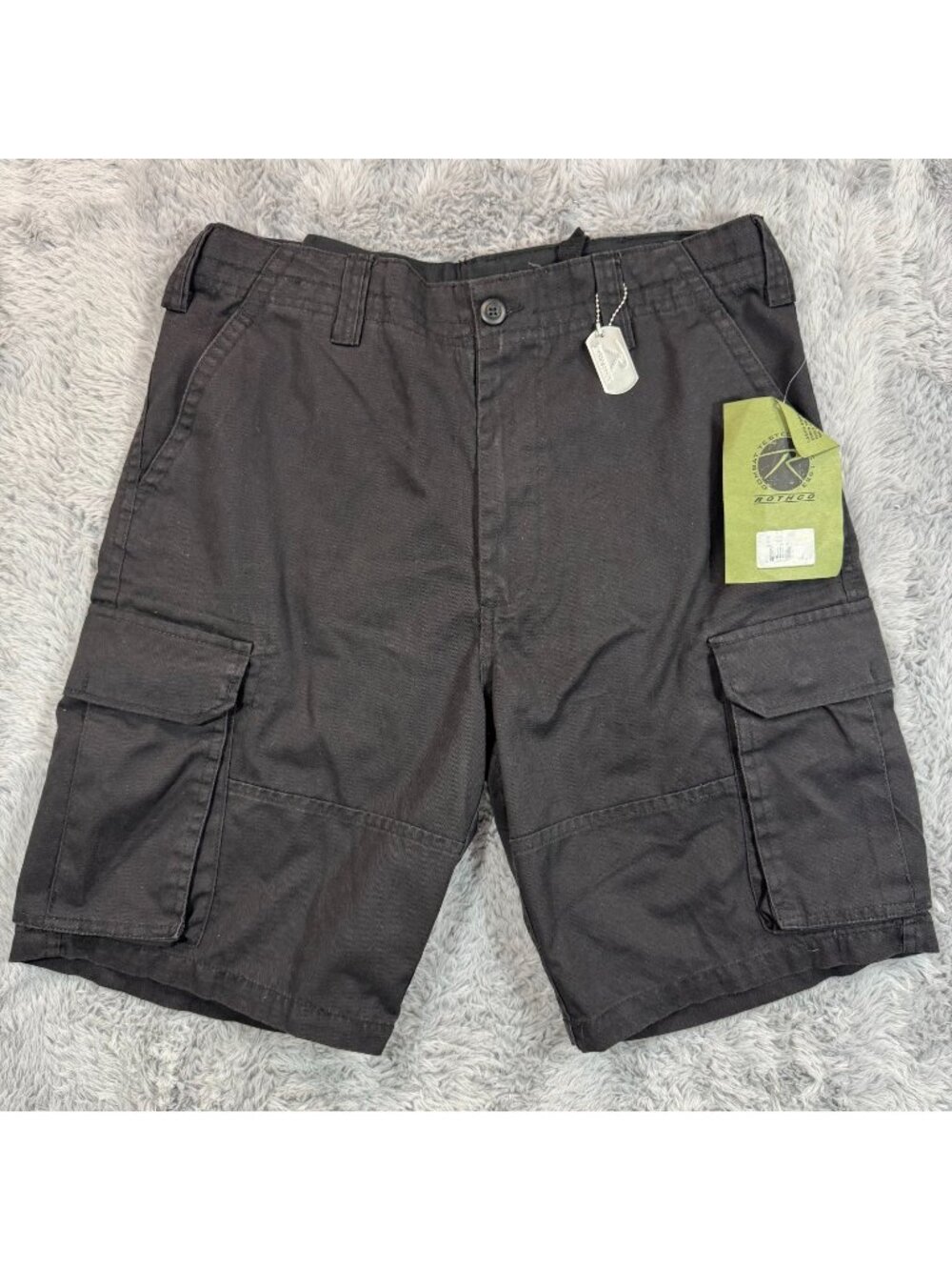 Vintage Rothco Shorts Men's M Black Cotton Cargo Paratrooper Utility Workwear